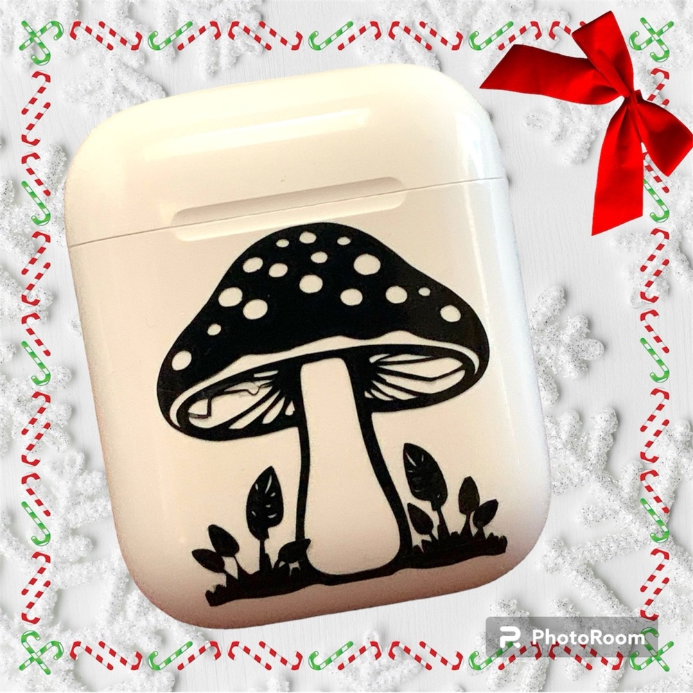 AirPod case Vinyl Decal- Mady (Mushroom)